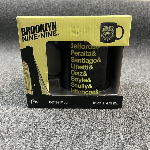 Just Funky Brooklyn Nine-Nine Cast Names Coffee Mug 16oz Black Ceramic NBC New — photo 2
